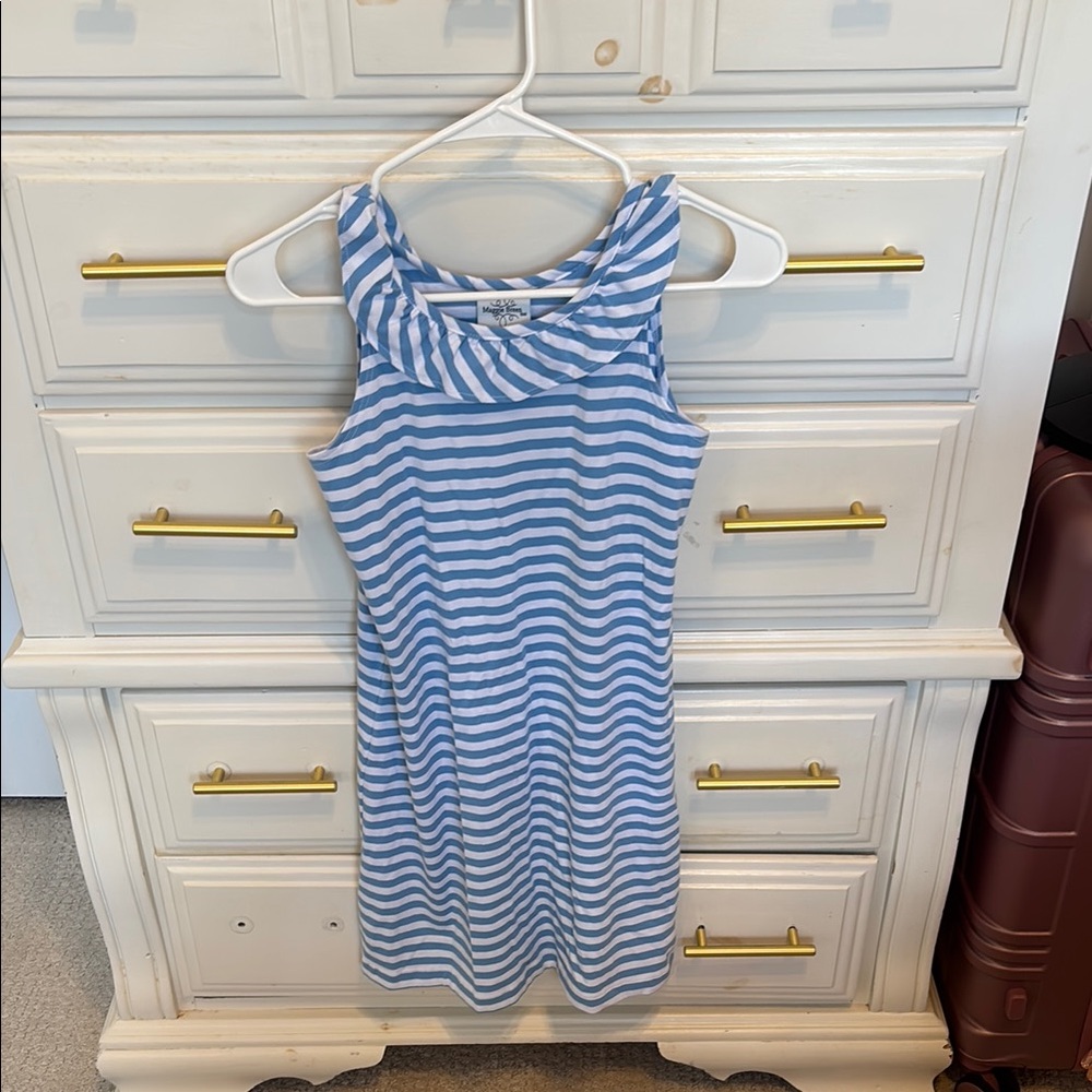 Blue Striped Kids Casual Dress